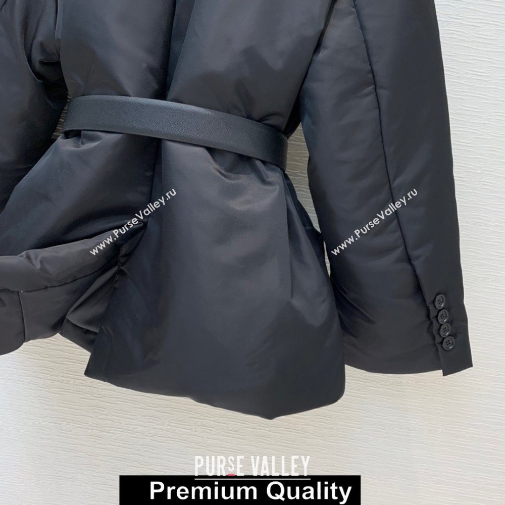 Prada BLACK DOWN JACKET WITH A BELT WINTER 2020 (qiqi-201008-10)