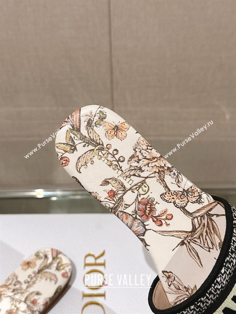 Dior Yellow Multicolor Embroidered Cotton with Toile de Jouy Mexico Motif Dway Flat Slide 2024 (MODENG-240306-02)