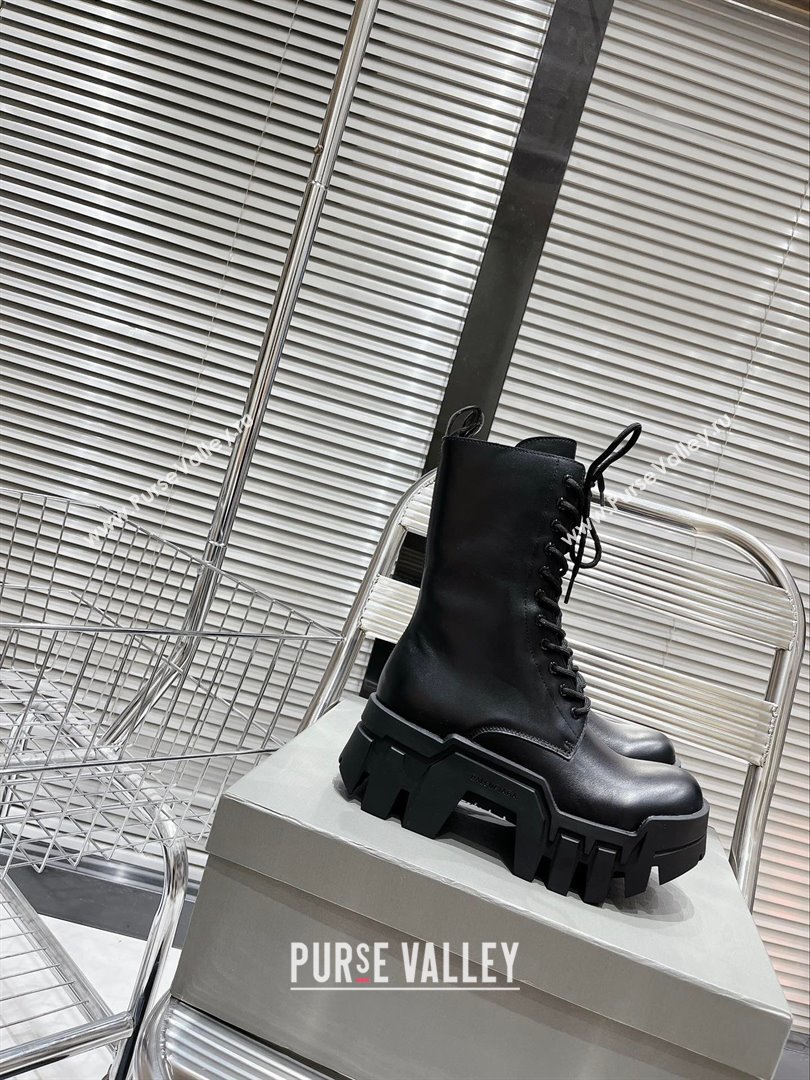 Balenciaga Bulldozer Lace-Up Boot in black vegetal calfskin 2023 (kaola-231020-08)