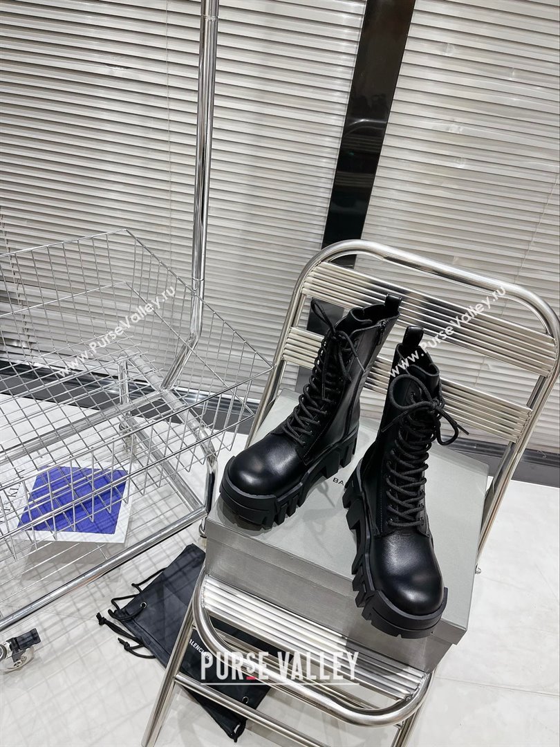 Balenciaga Bulldozer Lace-Up Boot in black vegetal calfskin 2023 (kaola-231020-08)