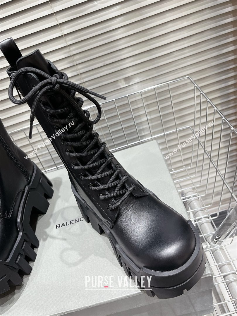 Balenciaga Bulldozer Lace-Up Boot in black vegetal calfskin 2023 (kaola-231020-08)