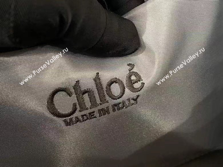 chloe medium Woody tote bag in Recycled nylon with Chloé logo gray 2024 (nana-240307-05)