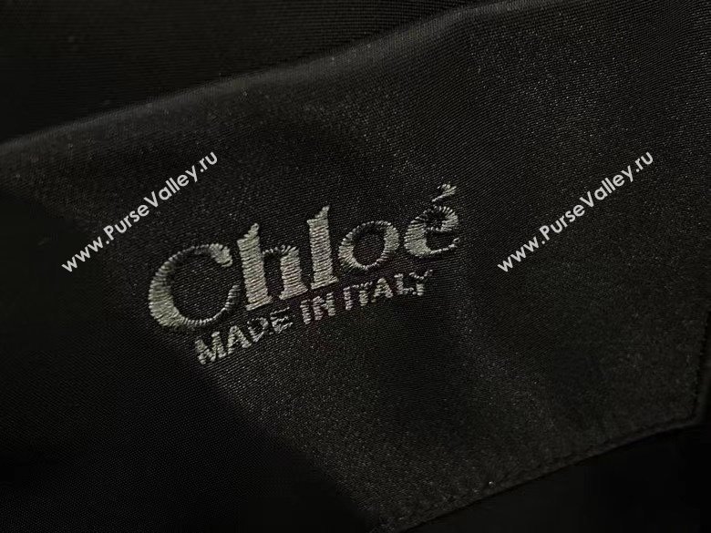 chloe small Woody tote bag in Recycled nylon with Chloé logo black 2024 (nana-240307-03)