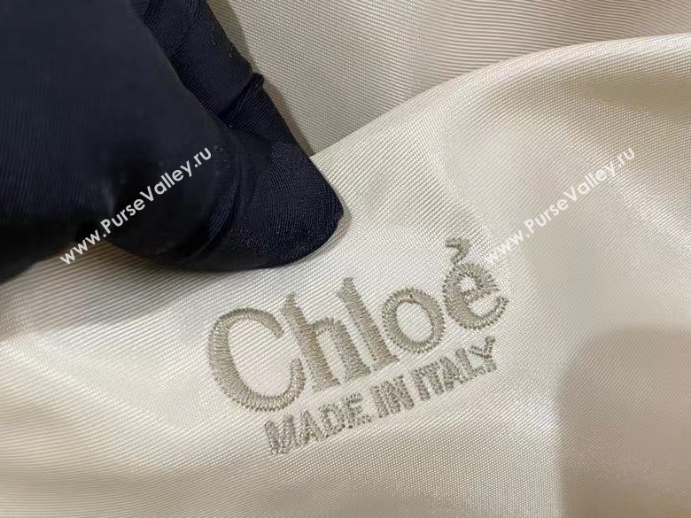 chloe large Woody tote bag in Recycled nylon with Chloé logo white 2024 (nana-240307-08)