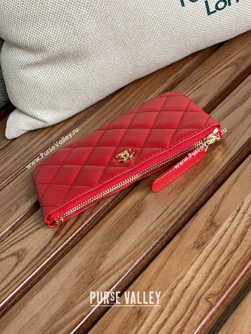 Chanel Classic Mini Pouch in Grained Shiny Calfskin A82365 red with gold hardware 2022 (yongsheng-231125-04)