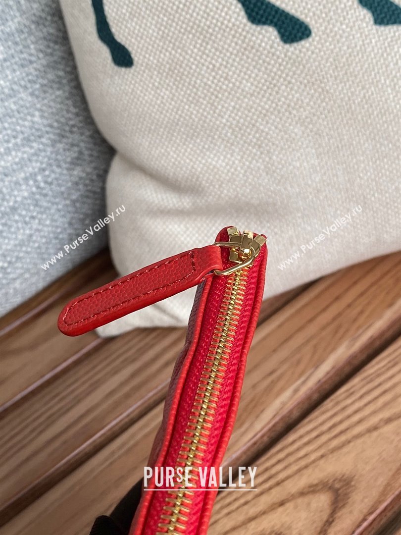 Chanel Classic Mini Pouch in Grained Shiny Calfskin A82365 red with gold hardware 2022 (yongsheng-231125-04)