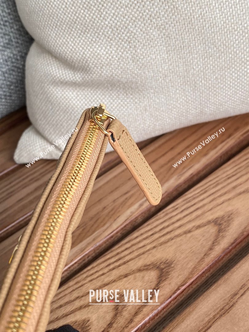 Chanel Classic Mini Pouch in Grained Shiny Calfskin A82365 beige with gold hardware 2022 (yongsheng-231125-05)