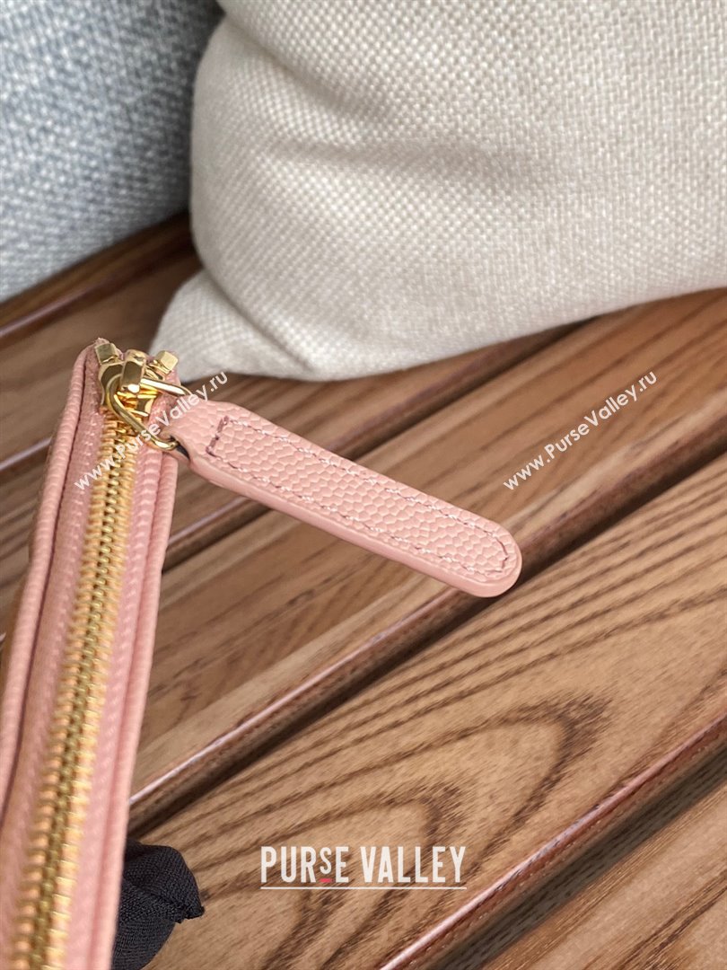 Chanel Classic Mini Pouch in Grained Shiny Calfskin A82365 pink with gold hardware 2022 (yongsheng-231125-07)