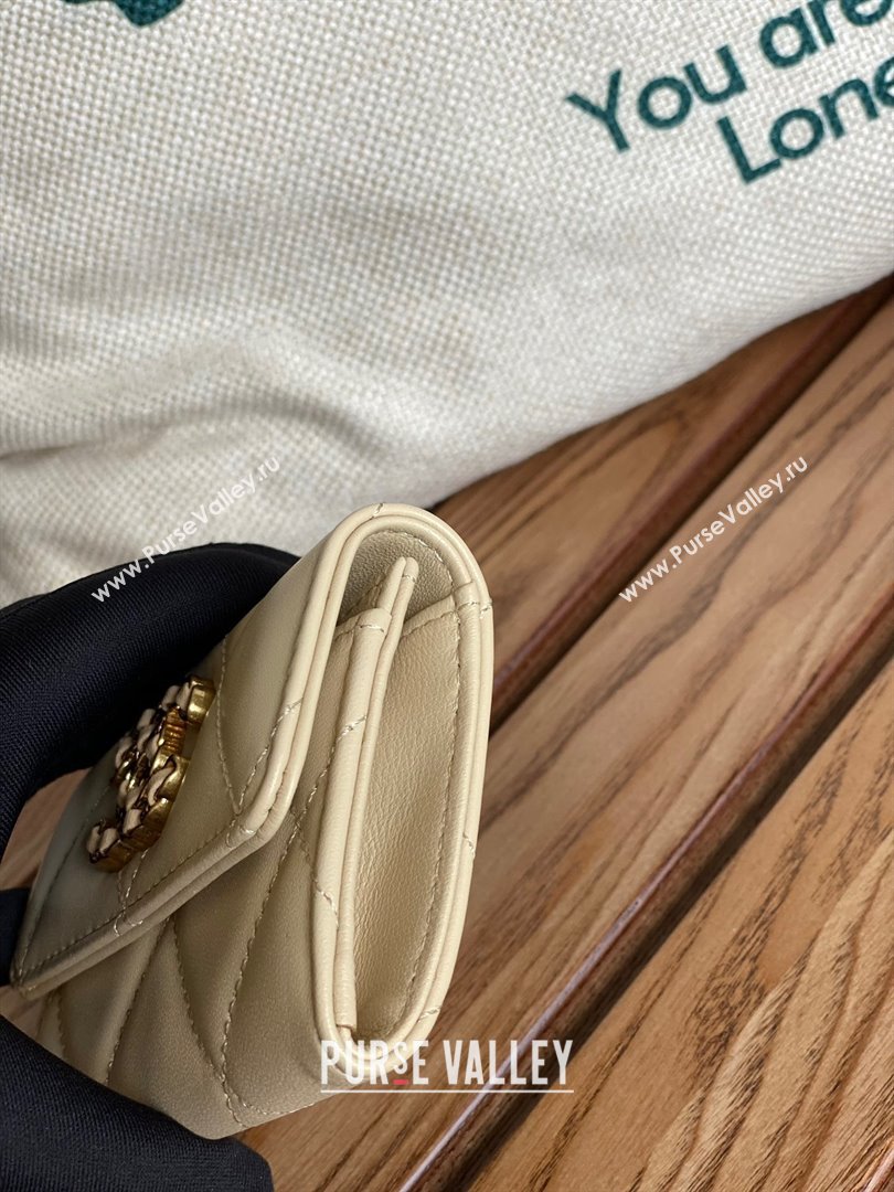 CHANEL 19 Flap Card Holder in lambskin AP1790 BEIGE 2023 (yongsheng-231124-01)