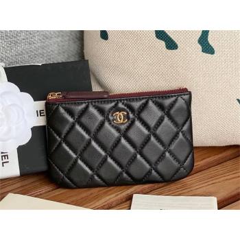 Chanel Classic Mini Pouch in sheepskin A82365 black with gold hardware 2022 (yongsheng-231125-12)