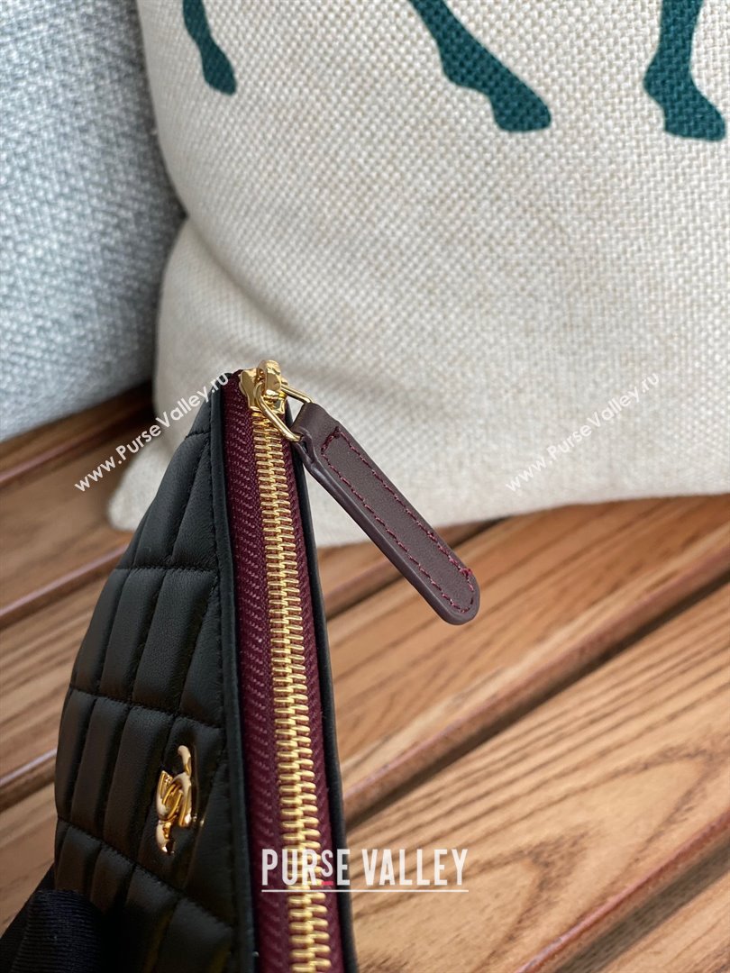 Chanel Classic Mini Pouch in sheepskin A82365 black with gold hardware 2022 (yongsheng-231125-12)