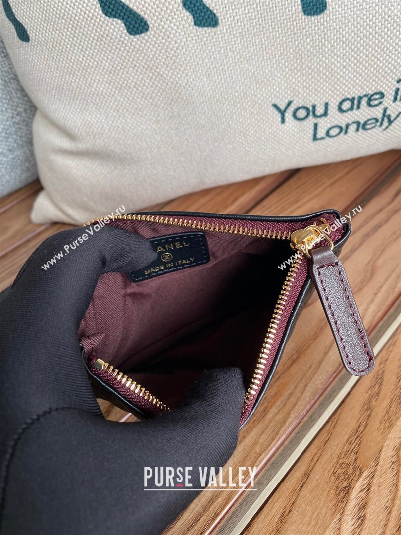 Chanel Classic Mini Pouch in sheepskin A82365 black with gold hardware 2022 (yongsheng-231125-12)