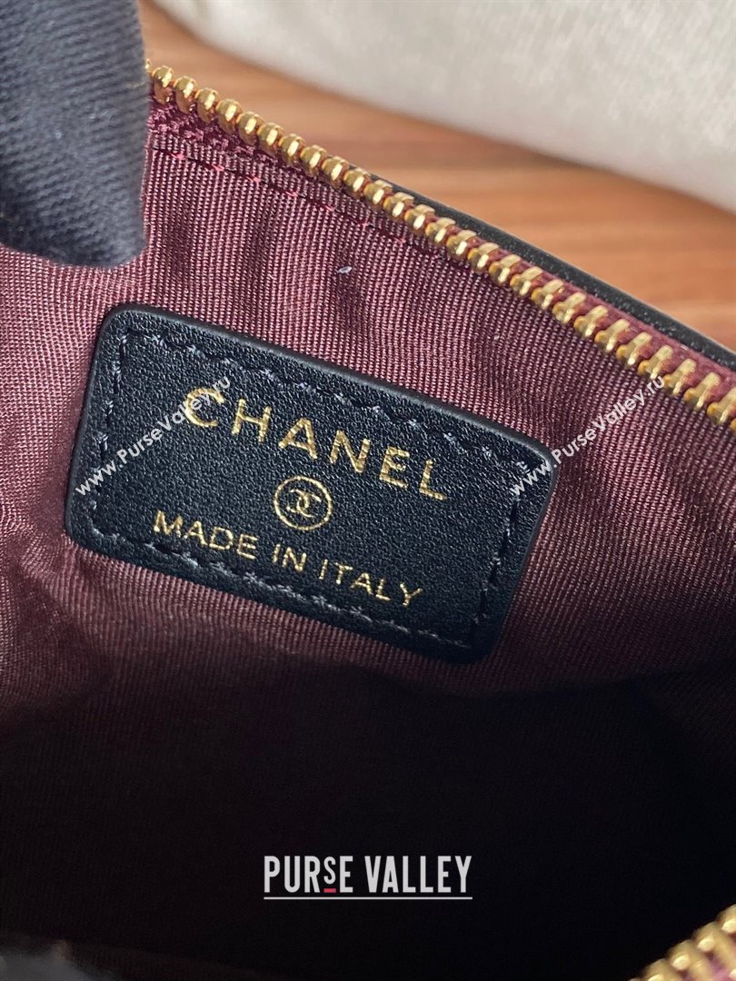 Chanel Classic Mini Pouch in sheepskin A82365 black with gold hardware 2022 (yongsheng-231125-12)