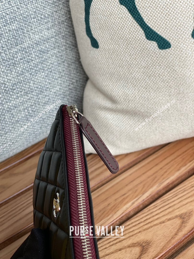 Chanel Classic Mini Pouch in sheepskin A82365 black with silver hardware 2022 (yongsheng-231125-13)