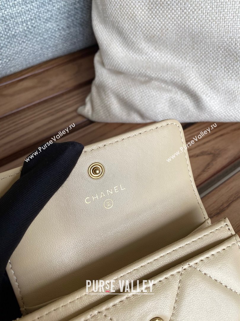 CHANEL 19 Flap Card Holder in lambskin AP1790 BEIGE 2023 (yongsheng-231124-01)