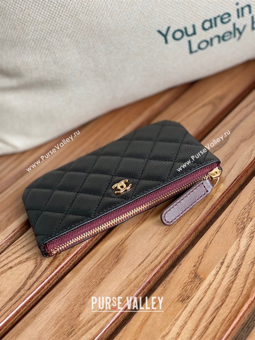Chanel Classic Mini Pouch in Grained Shiny Calfskin A82365 black with gold hardware 2022 (yongsheng-231125-01)