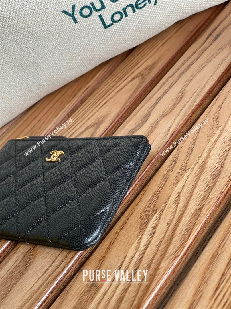 Chanel Classic Mini Pouch in Grained Shiny Calfskin A82365 black with gold hardware 2022 (yongsheng-231125-01)
