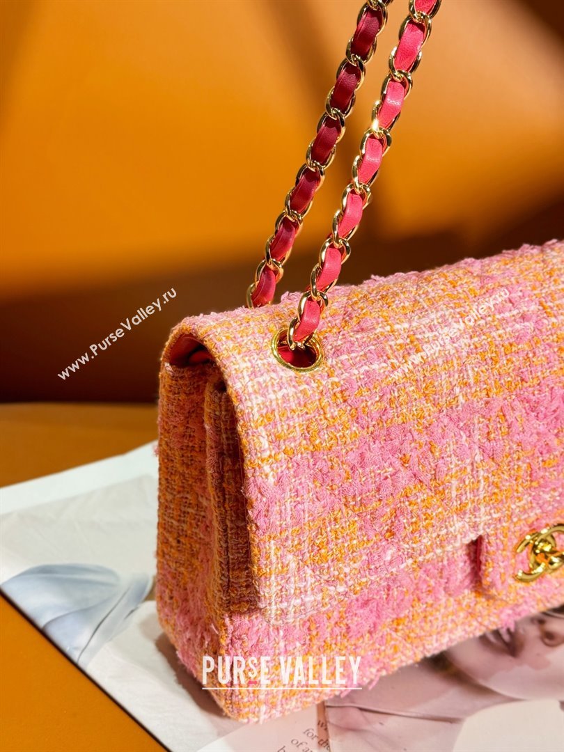 Chanel Tweed 1112 Classic Flap Bag pink 2023 (jiyuan-240111-01)