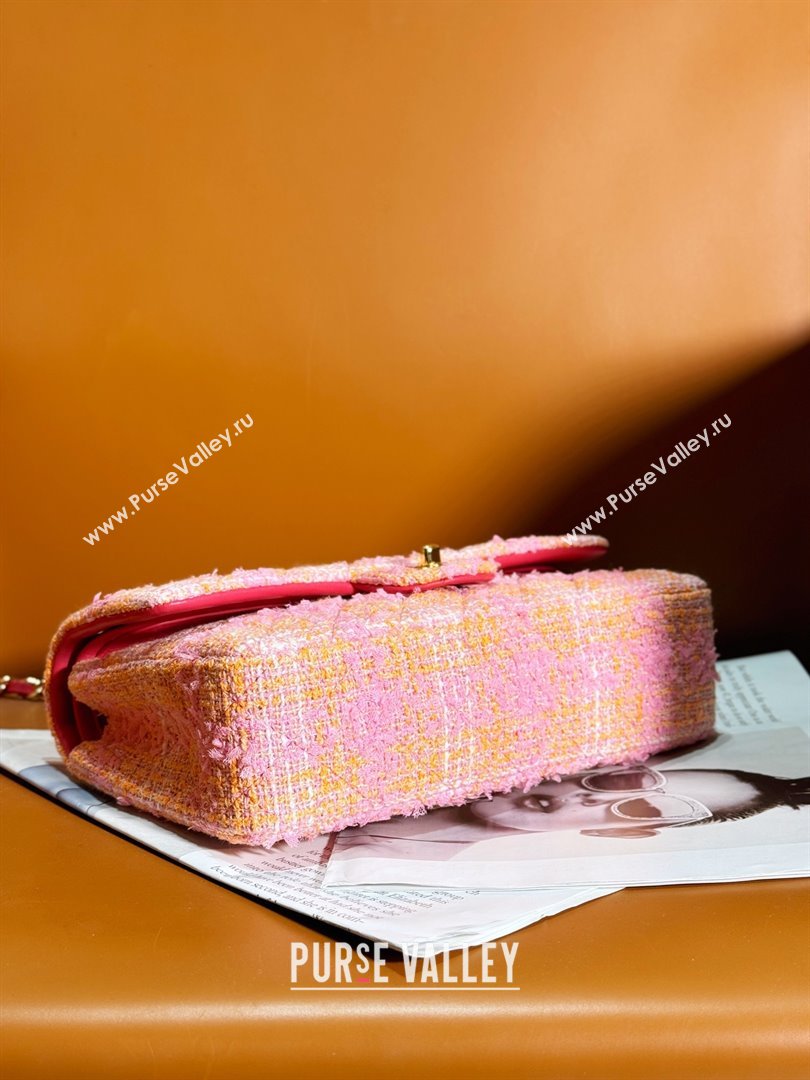 Chanel Tweed 1112 Classic Flap Bag pink 2023 (jiyuan-240111-01)