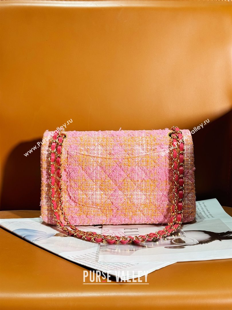 Chanel Tweed 1112 Classic Flap Bag pink 2023 (jiyuan-240111-01)