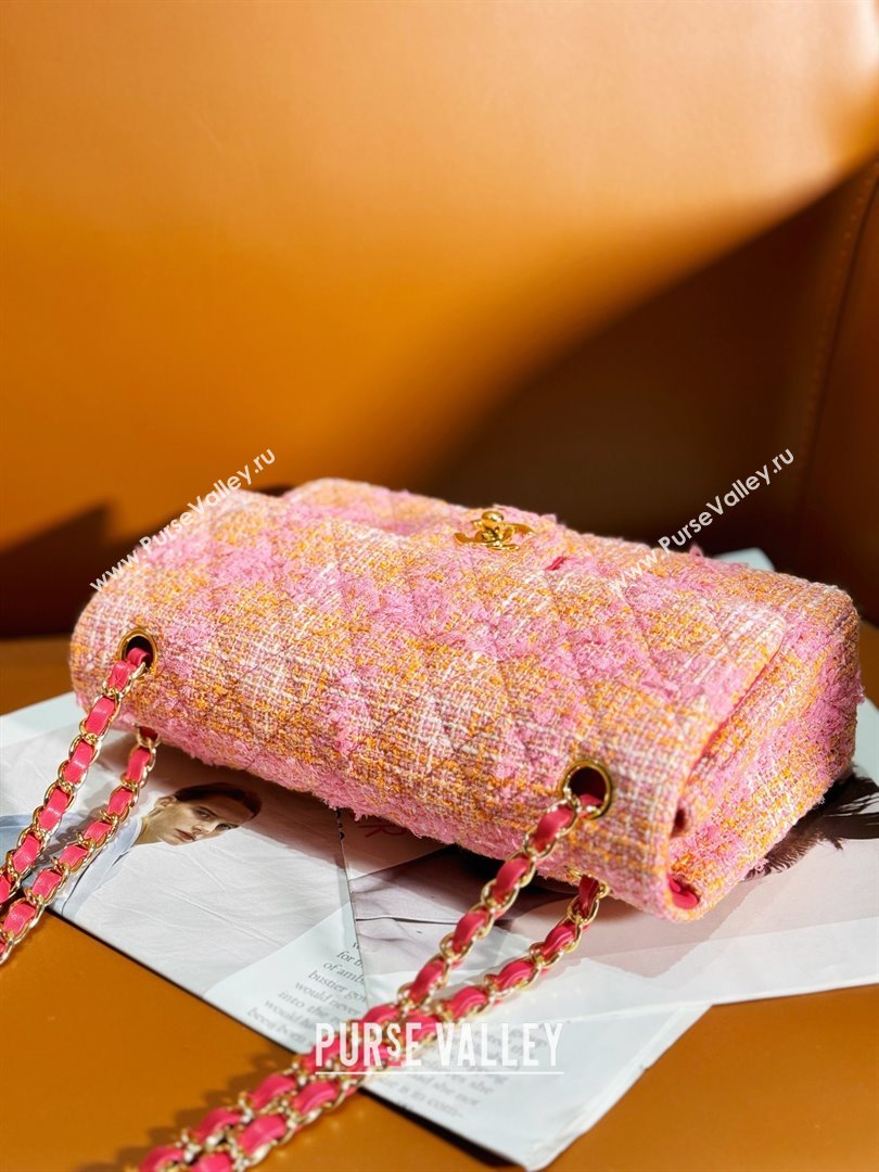 Chanel Tweed 1112 Classic Flap Bag pink 2023 (jiyuan-240111-01)