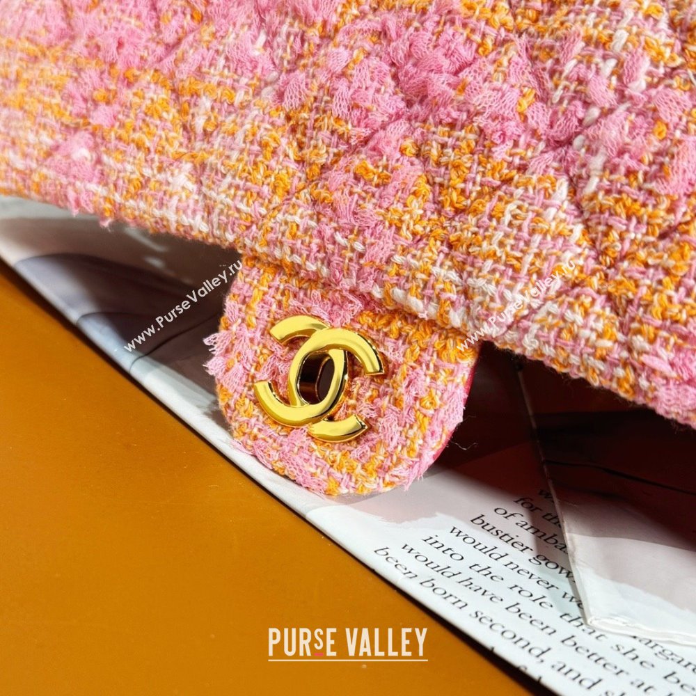 Chanel Tweed 1112 Classic Flap Bag pink 2023 (jiyuan-240111-01)