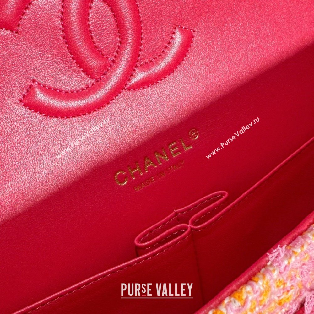 Chanel Tweed 1112 Classic Flap Bag pink 2023 (jiyuan-240111-01)