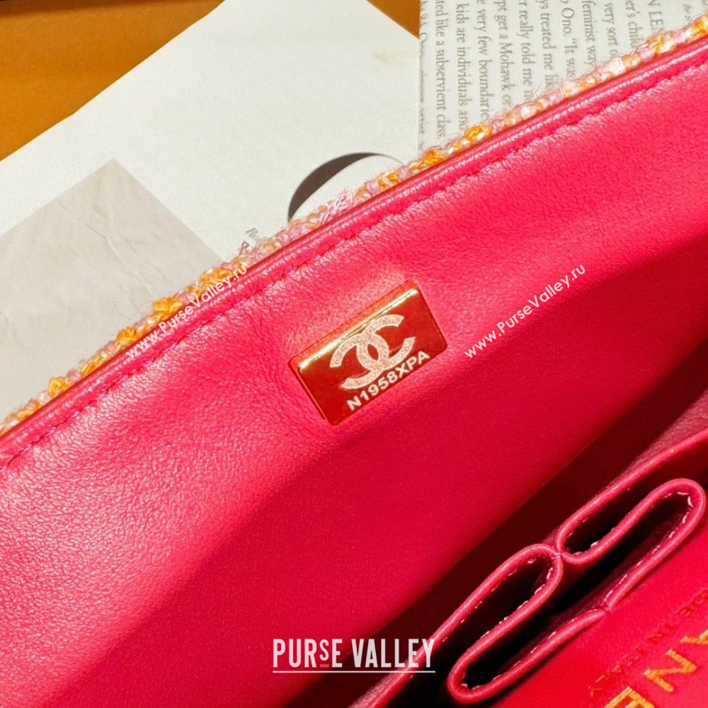 Chanel Tweed 1112 Classic Flap Bag pink 2023 (jiyuan-240111-01)
