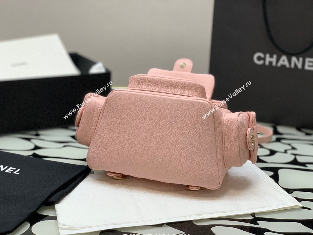 Chanel Small Backpack in Grained Shiny Calfskin AS4399 PINK 2023 (JIYUAN-231101-03)