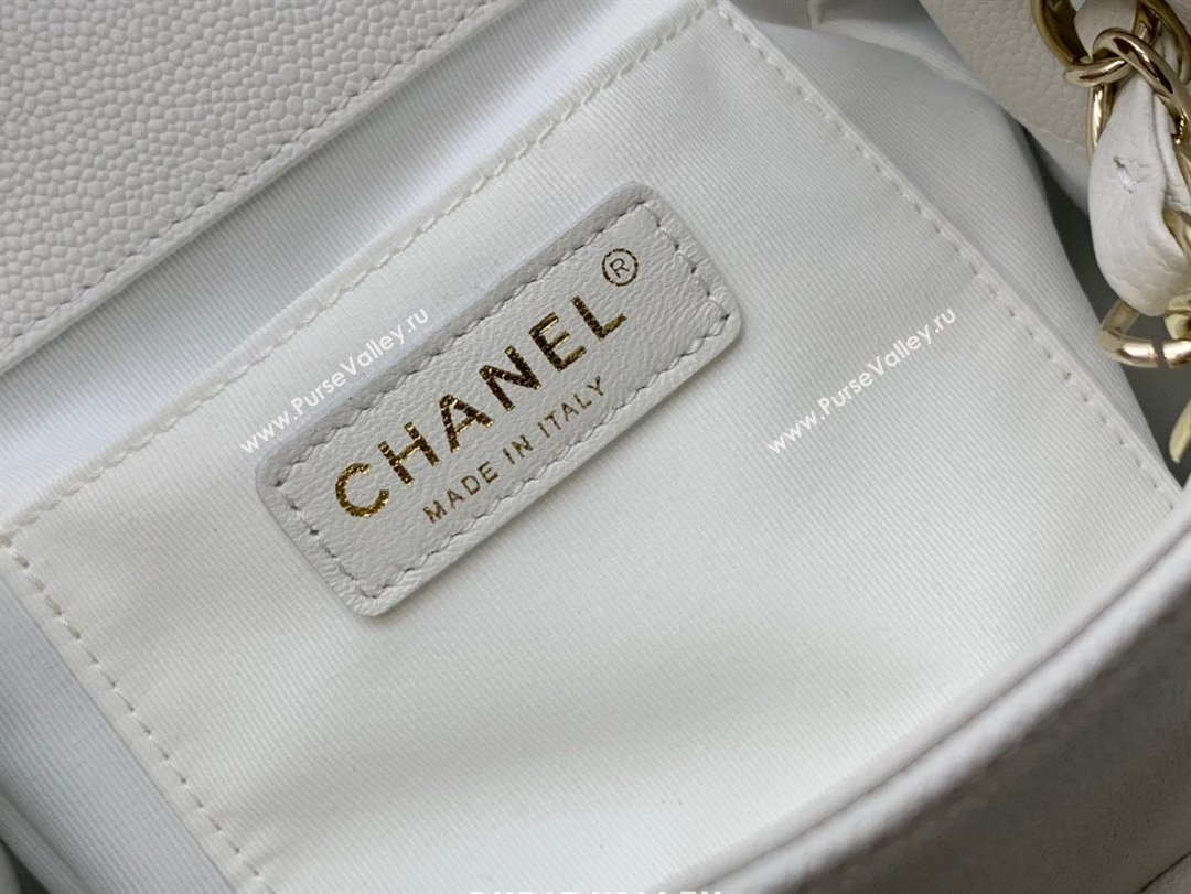 Chanel Small Backpack in Grained Shiny Calfskin AS4399 WHITE 2023 (JIYUAN-231101-02)