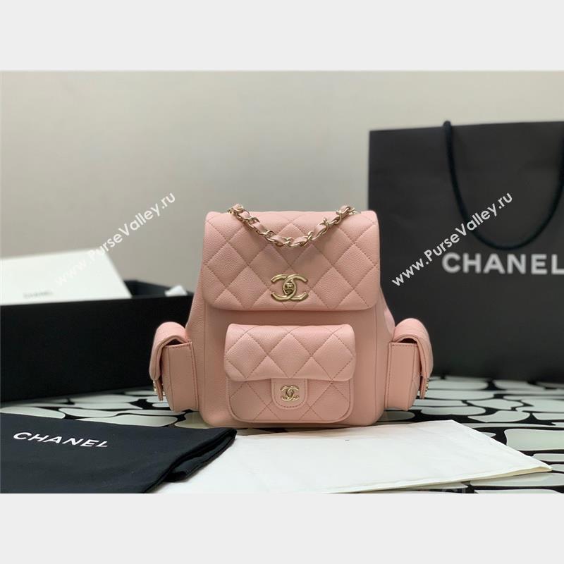 Chanel Small Backpack in Grained Shiny Calfskin AS4399 PINK 2023 (JIYUAN-231101-03)