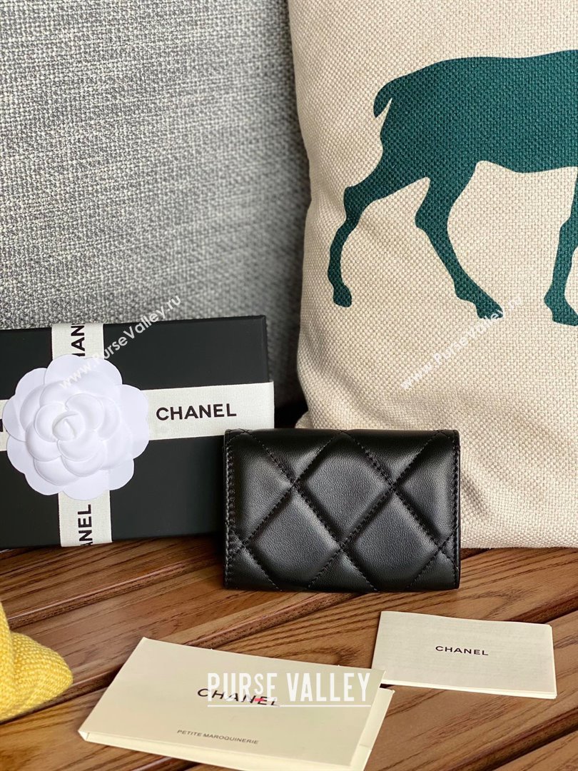 CHANEL 19 Flap Card Holder in lambskin AP1790 BLACK 2023 (yongsheng-231124-06)