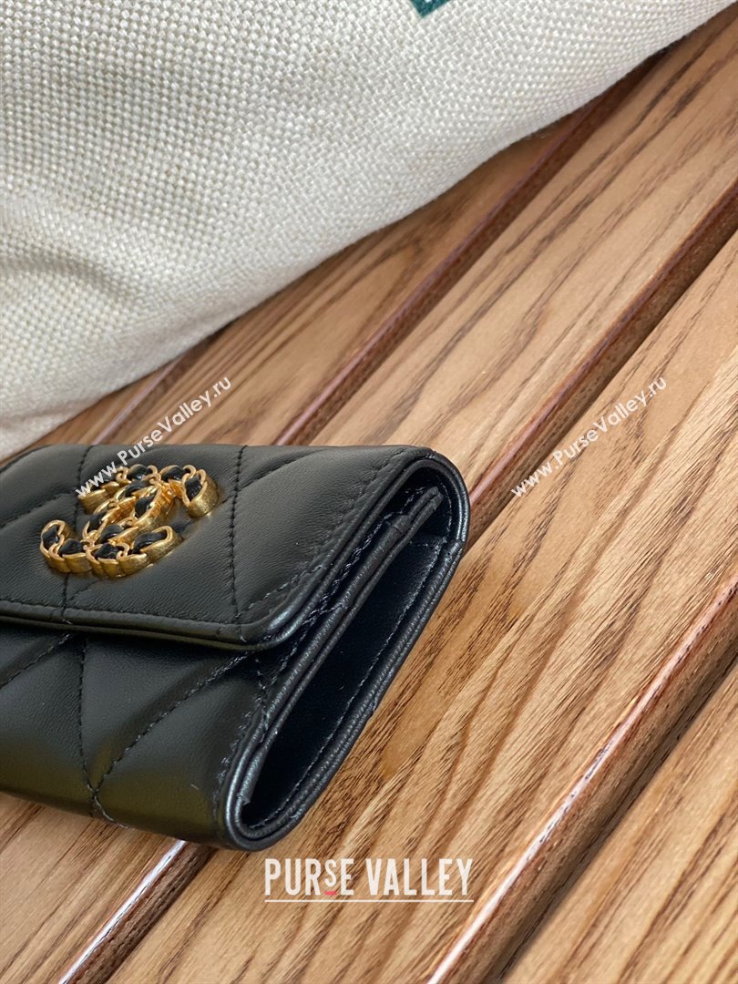 CHANEL 19 Flap Card Holder in lambskin AP1790 BLACK 2023 (yongsheng-231124-06)