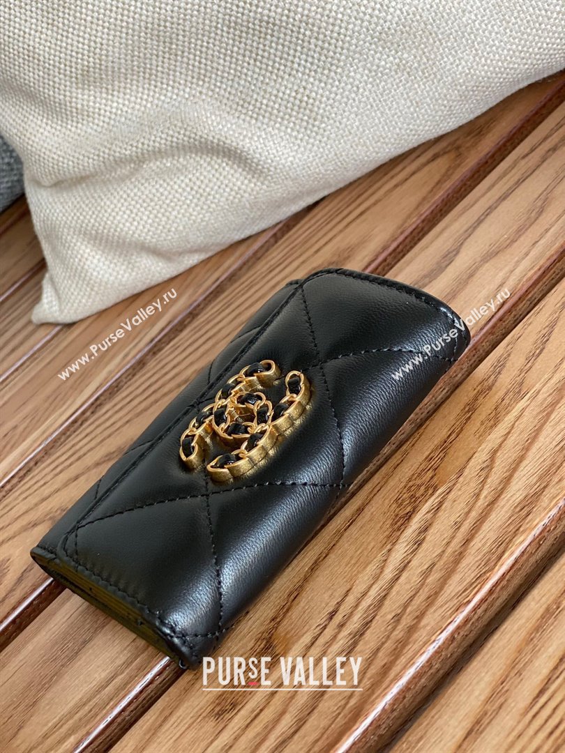 CHANEL 19 Flap Card Holder in lambskin AP1790 BLACK 2023 (yongsheng-231124-06)