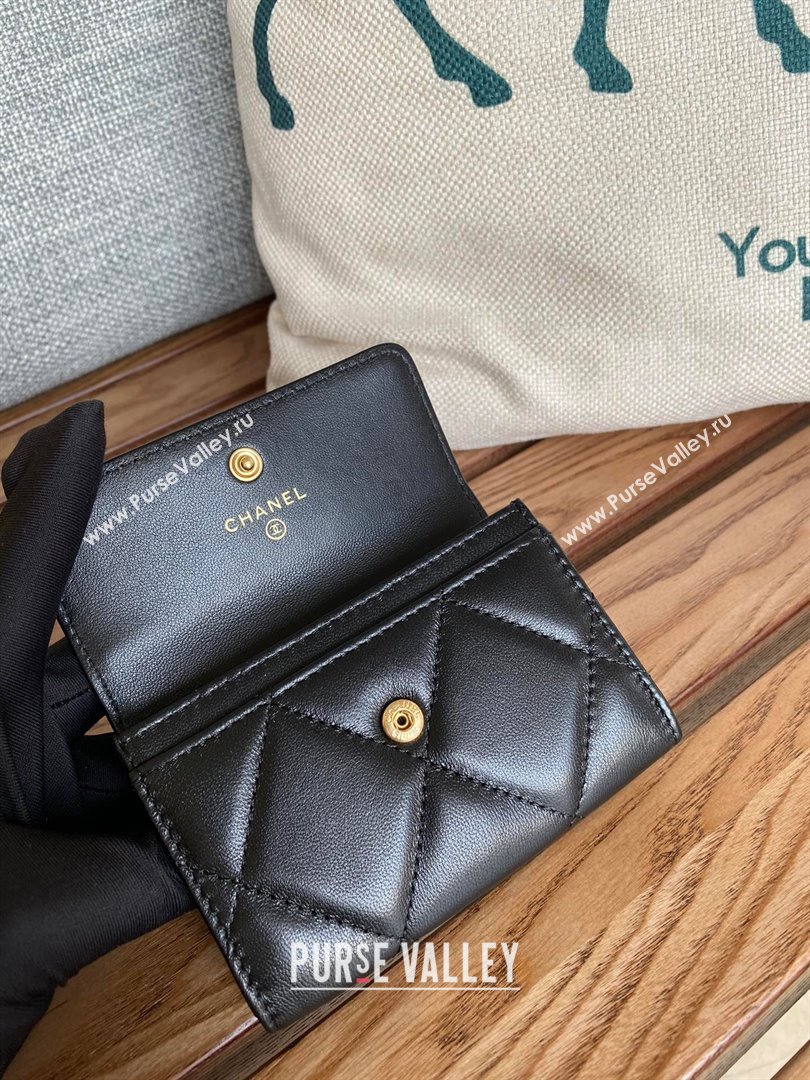 CHANEL 19 Flap Card Holder in lambskin AP1790 BLACK 2023 (yongsheng-231124-06)