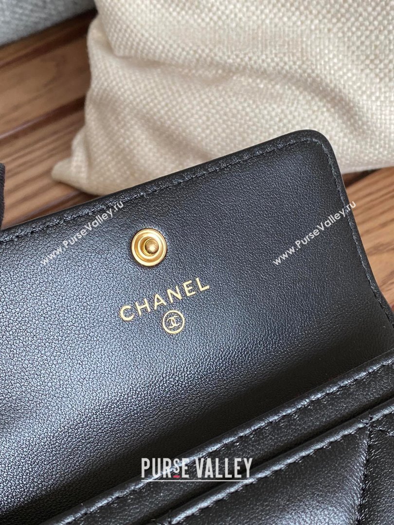 CHANEL 19 Flap Card Holder in lambskin AP1790 BLACK 2023 (yongsheng-231124-06)