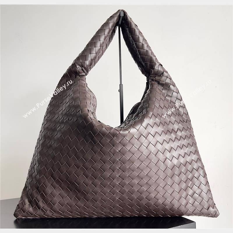 Bottega Veneta Large Hop Intrecciato leather shoulder bag Coffee 2023 (misu-23110203)