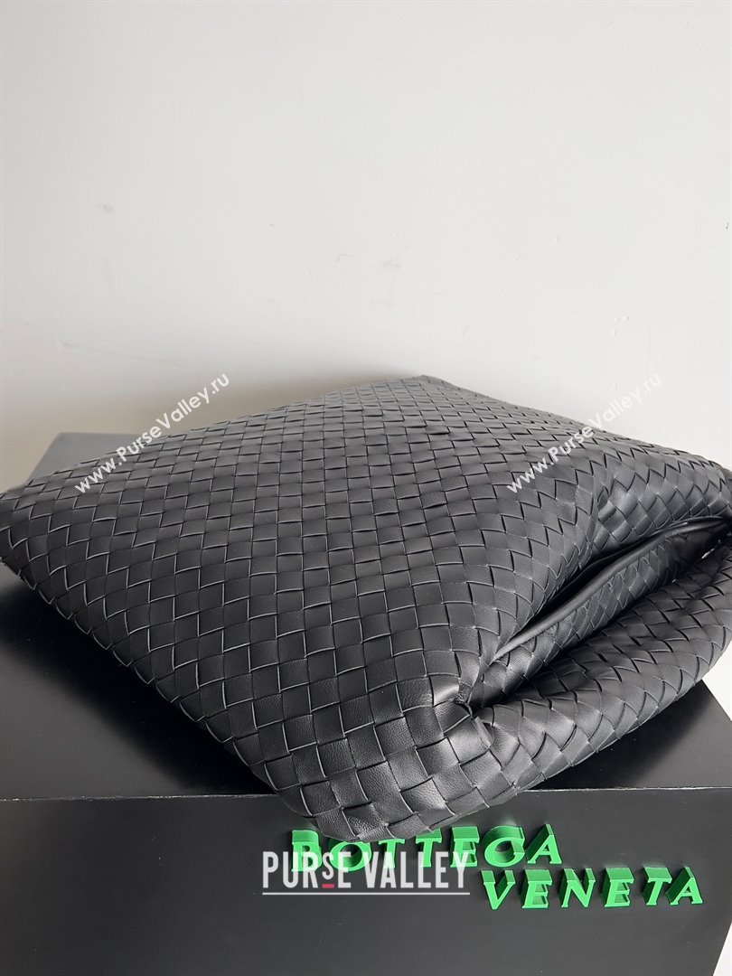 Bottega Veneta Large Hop Intrecciato leather shoulder bag Black 2023 (misu-23110201)
