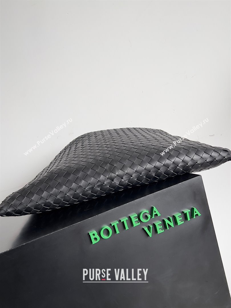 Bottega Veneta Large Hop Intrecciato leather shoulder bag Black 2023 (misu-23110201)