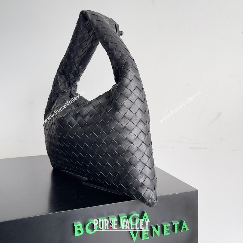 Bottega Veneta Small Hop Intrecciato leather shoulder bag Black 2023 (misu-23110205)