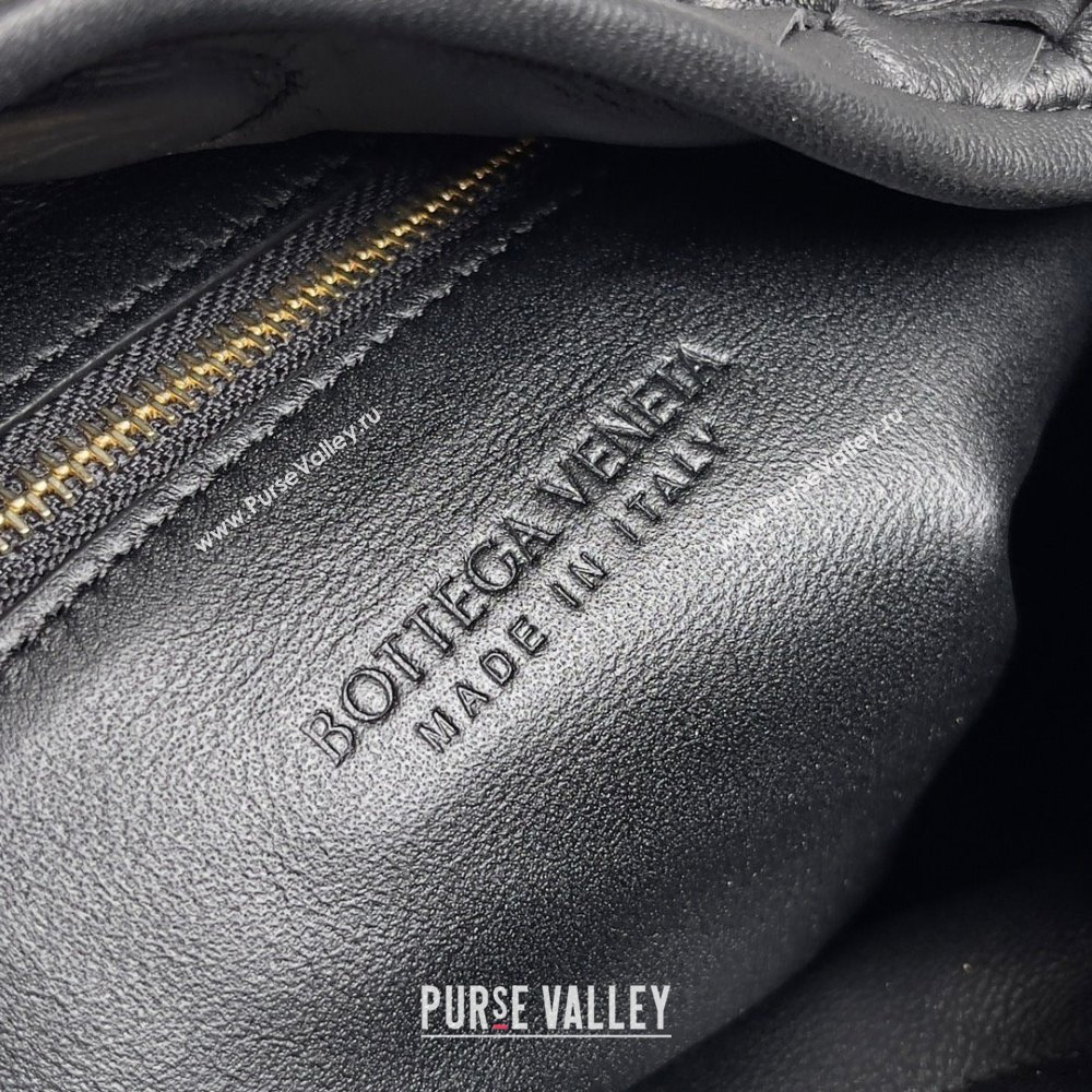 Bottega Veneta Small Hop Intrecciato leather shoulder bag Black 2023 (misu-23110205)