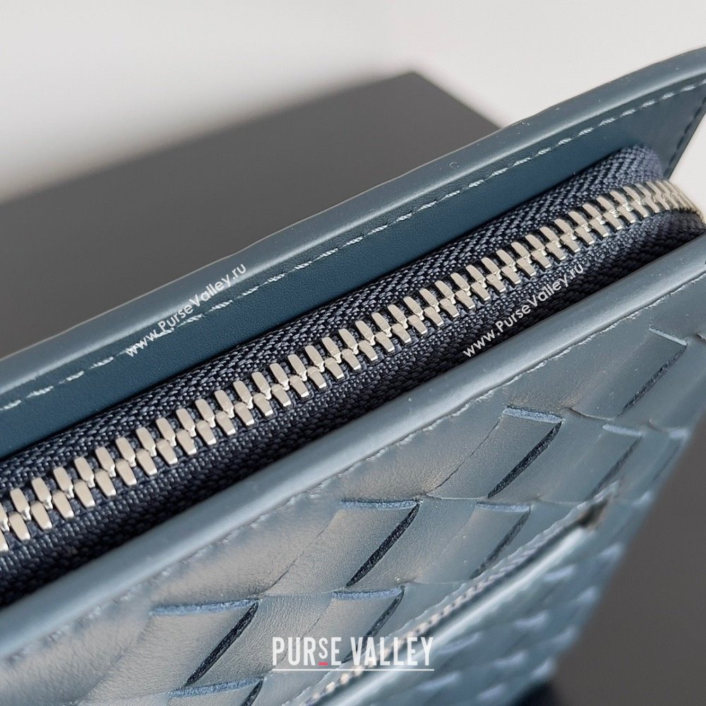 Bottega Veneta Small intrecciato leather document case With Wristlet Deep Blue 2023 (misu-23110213)