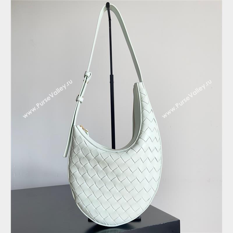Bottega Veneta Small Drop Intrecciato leather shoulder bag with adjustable strap GLACIER 2023 (misu-23110220)
