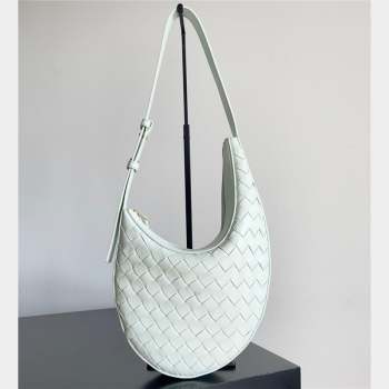 Bottega Veneta Small Drop Intrecciato leather shoulder bag with adjustable strap GLACIER 2023 (misu-23110220)
