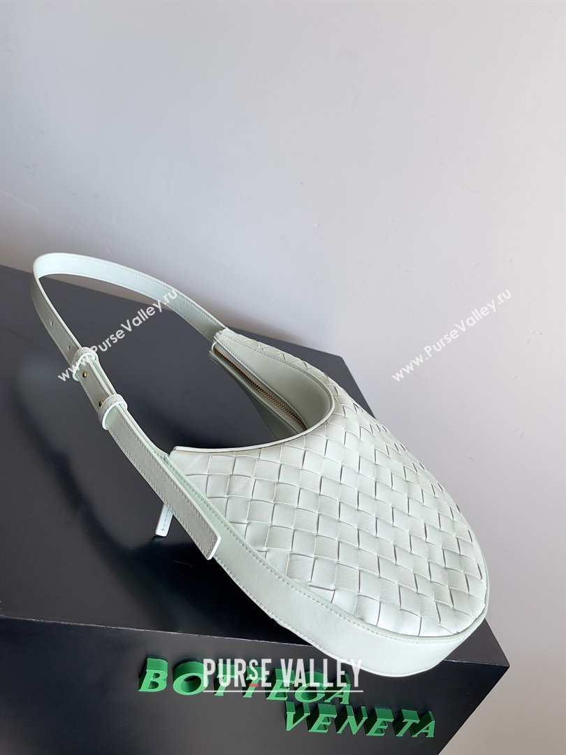 Bottega Veneta Small Drop Intrecciato leather shoulder bag with adjustable strap GLACIER 2023 (misu-23110220)