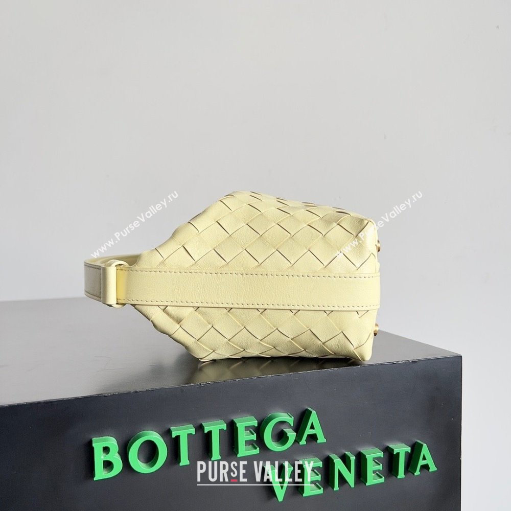 Bottega Veneta Mini Wallace Intrecciato leather shoulder bag CAMOMILE 2023 (misu-23110170)