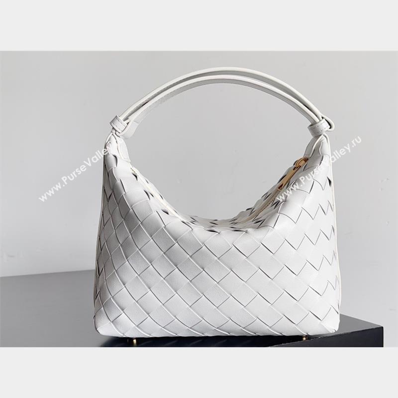 Bottega Veneta Mini Wallace Intrecciato leather shoulder bag White 2023 (misu-23110171)