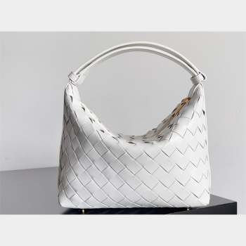 Bottega Veneta Mini Wallace Intrecciato leather shoulder bag White 2023 (misu-23110171)