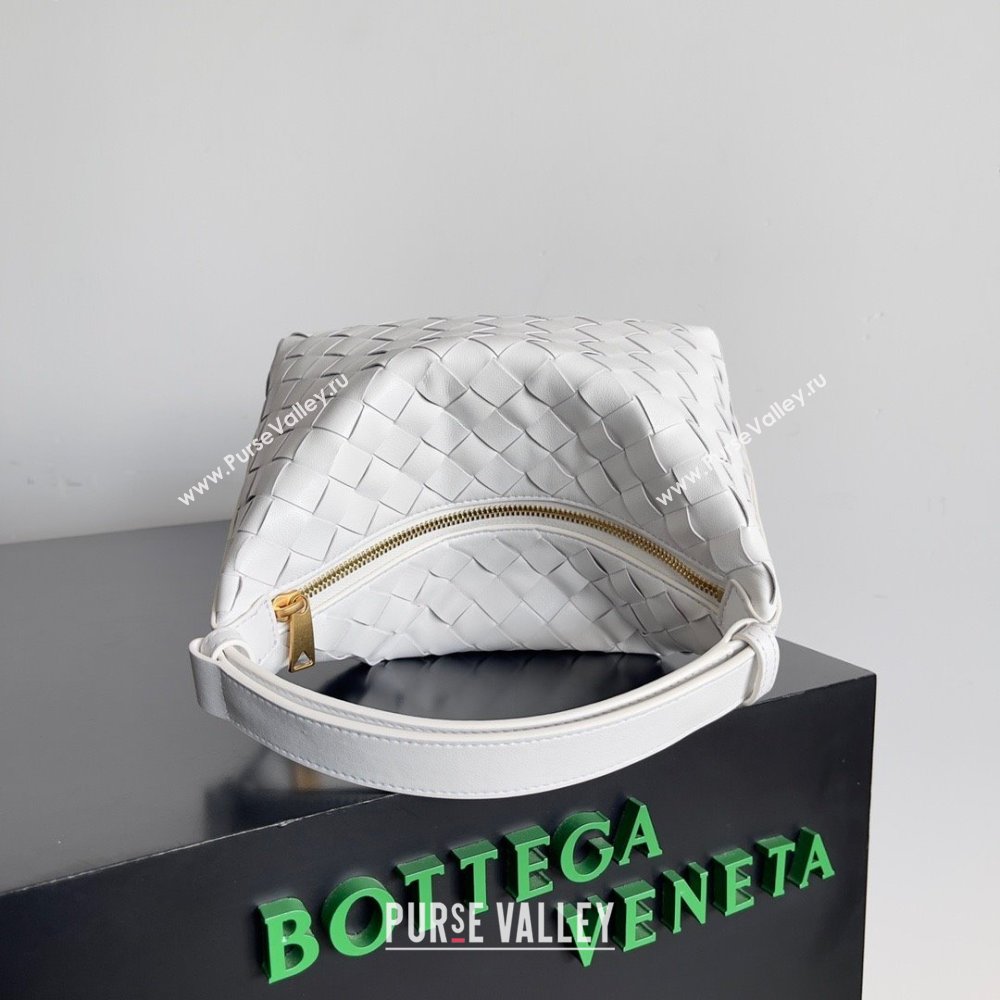 Bottega Veneta Mini Wallace Intrecciato leather shoulder bag White 2023 (misu-23110171)