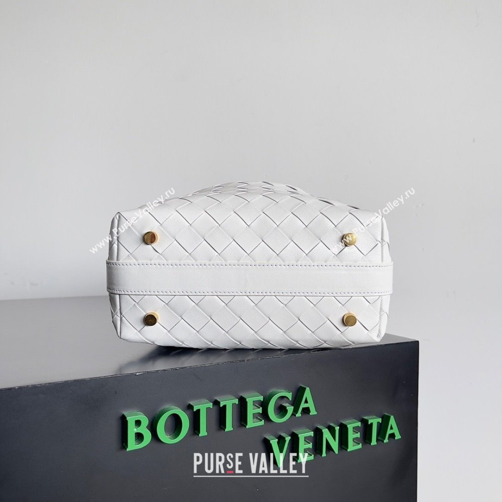 Bottega Veneta Mini Wallace Intrecciato leather shoulder bag White 2023 (misu-23110171)